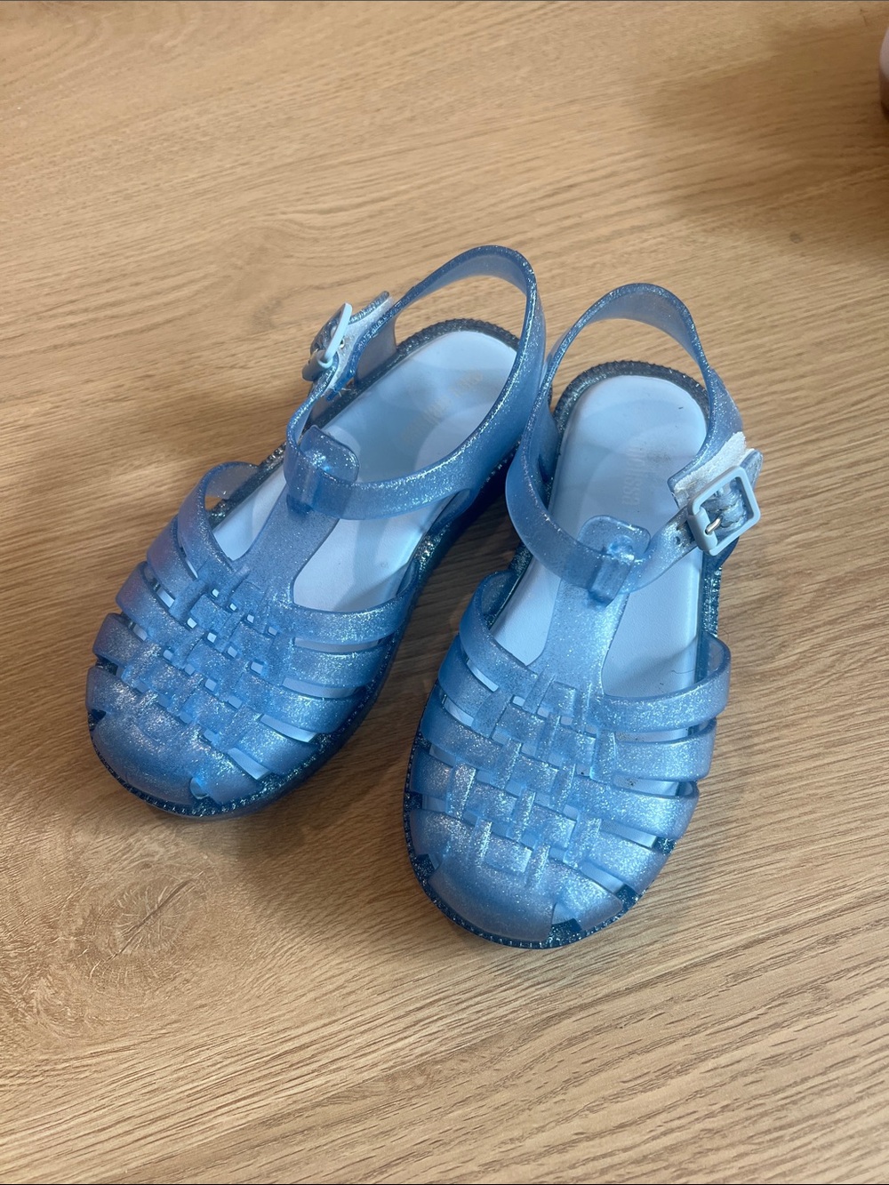 Mini Melissa Glitter Jelly Sandals - Blue